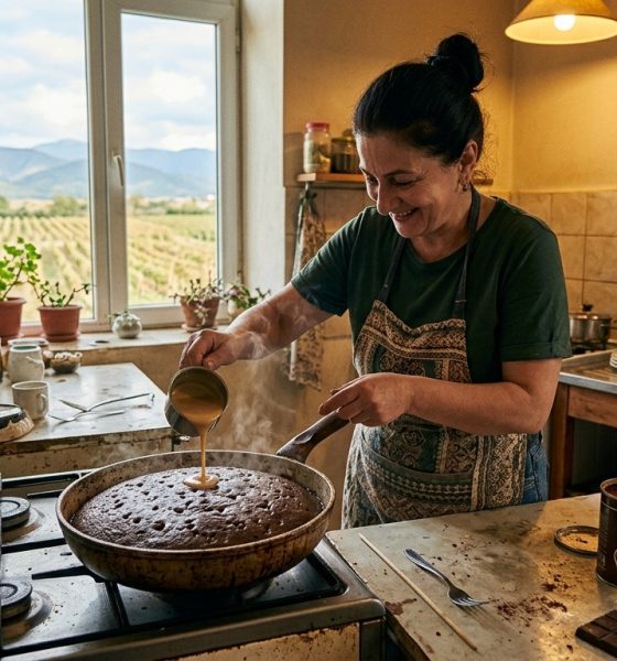 შოკოლადის ნამცხვარი ტაფაზე