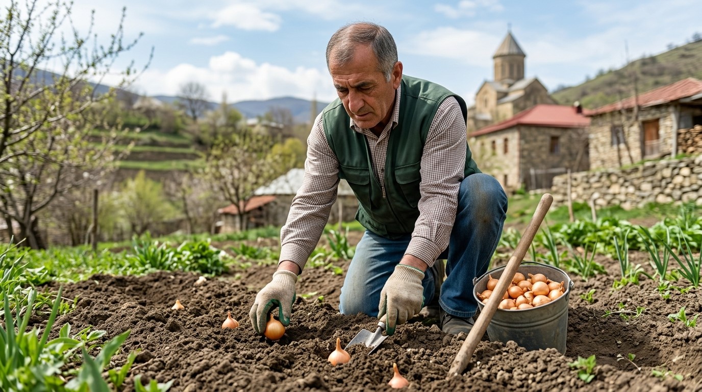 ხახვის დარგვა